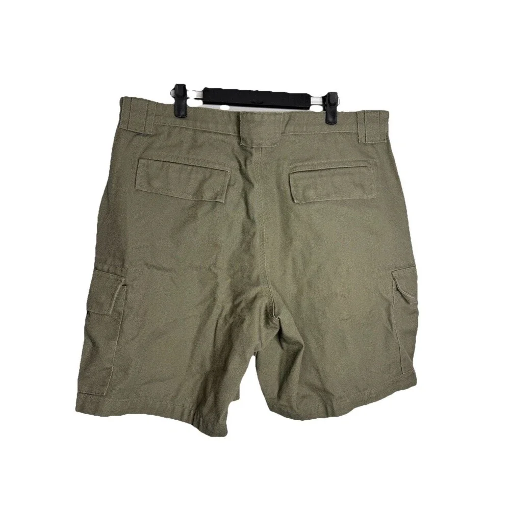 Duluth Trading Co Fire Hose Cargo Shorts 38 Green 9” Inseam Cotton Canvas